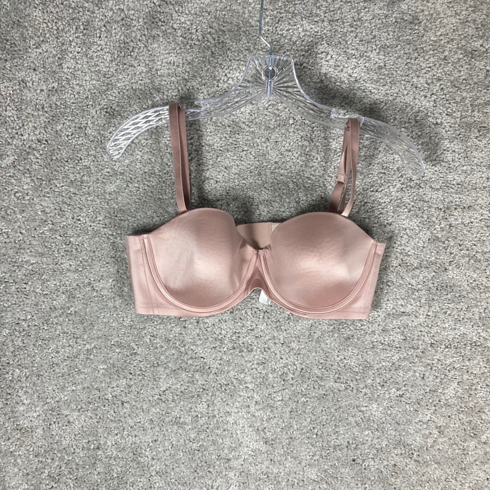 Soma Vanishing‎ Strapless Bra Pink Satin Underwire Size 36C